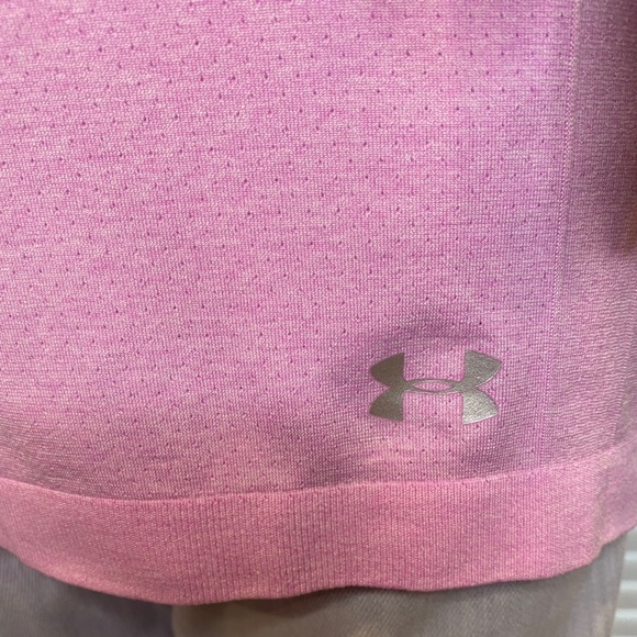 Under Armour UA HeatGear Threadborne Seamless Performance Pink Tee Sz Medium VGC - Picture 2 of 5
